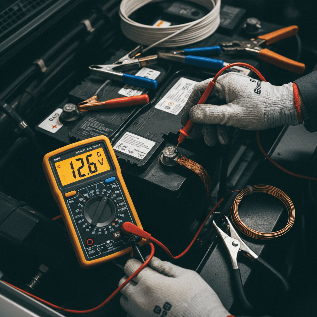 Electrical system testing with diagnostic meter