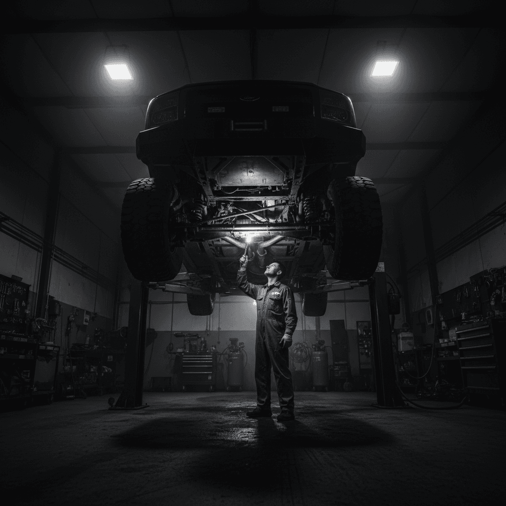 Vehicle repair work in progress